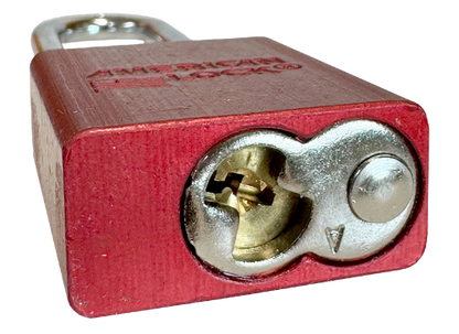 Alum Padlock 1-1/2" Body 1/4" Shackle Diameter 3" Shackle Length Red Calgary 5