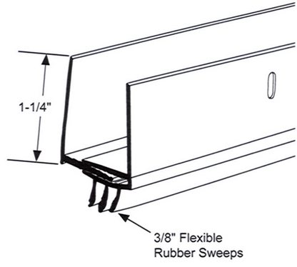 Adjustable Door Shoe 3/4"  to 1-1/2" thick doors, 36" Calgary Sizing Chart