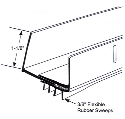 Adjustable Door Shoe 1-3/4" to 2-1/2", White, 36" Sizing Chart Calgary