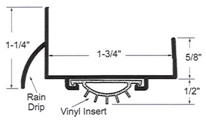 Door Shoe Aluminum w/Vinyl Insert Calgary Sizing Chart