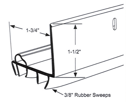 L-Shaped Door Shoe Rubber Sweep, Sizing Chart Calgary