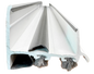 Door Shoe, 1-3/4"W x  1-3/4"H, 35-3/4" Long, White Calgary 1