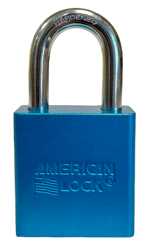 Aluminum Padlock 1-3/4" Body 5/16" Shackle Diameter 1-1/8" Shackle Length Blue Calgary 1