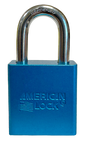 Aluminum Padlock 1-3/4" Body 5/16" Shackle Diameter 1-1/8" Shackle Length Blue Calgary 1