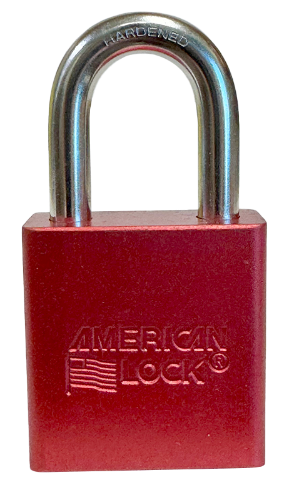 Aluminum Padlock 1-3/4" Body 5/16" Shackle Diameter 1-1/8" Shackle Length Red Calgary 1