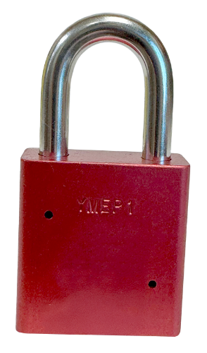 Aluminum Padlock 1-3/4" Body 5/16" Shackle Diameter 1-1/8" Shackle Length Red Calgary 4
