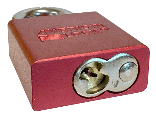 Aluminum Padlock 1-3/4" Body 5/16" Shackle Diameter 1-1/8" Shackle Length Red Calgary 5