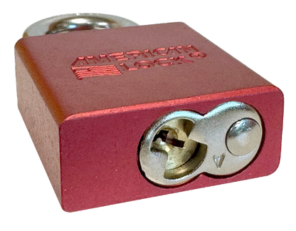 Aluminum Padlock 1-3/4" Body 5/16" Shackle Diameter 1-1/8" Shackle Length Red Calgary 5