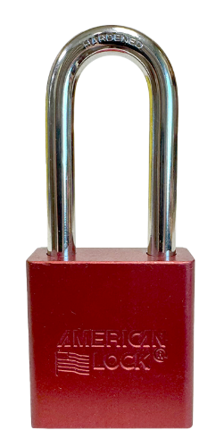 Aluminum Padlock 1-3/4" Body 5/16" Shackle Diameter 2" Shackle Length Red Calgary 1