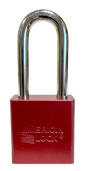 Aluminum Padlock 1-3/4" Body 5/16" Shackle Diameter 2" Shackle Length Red Calgary 1