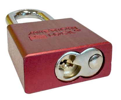 Aluminum Padlock 1-3/4" Body 5/16" Shackle Diameter 2" Shackle Length Red Calgary 5