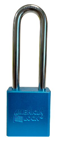 Aluminum Padlock 1-3/4" Body 3" Shackle Length 5/16" Shackle Diameter Blue Calgary 1