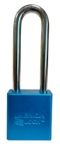 Aluminum Padlock 1-3/4" Body 3" Shackle Length 5/16" Shackle Diameter Blue Calgary 1