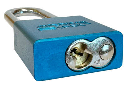 Aluminum Padlock 1-3/4" Body 3" Shackle Length 5/16" Shackle Diameter Blue Calgary 5
