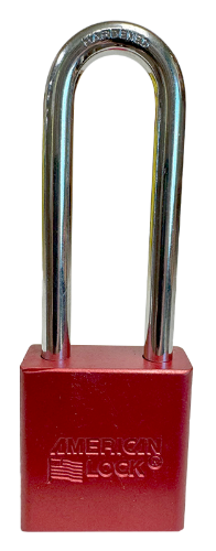 Aluminum Padlock 1-3/4" Body 3" Shackle Length 5/16" Shackle Diameter Red, Calgary 1