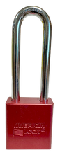Aluminum Padlock 1-3/4" Body 3" Shackle Length 5/16" Shackle Diameter Red, Calgary 1