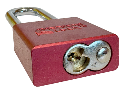 Aluminum Padlock 1-3/4" Body 3" Shackle Length 5/16" Shackle Diameter Red, Calgary 5