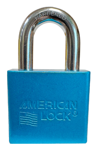 Alum Padlock 2" Body 1-1/8" Shackle Length 3/8" Shackle Diameter Blue, Calgary 1