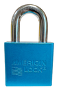 Alum Padlock 2" Body 1-1/8" Shackle Length 3/8" Shackle Diameter Blue, Calgary 1