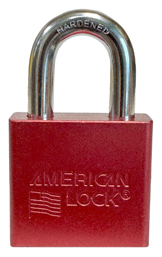 Alum Padlock 2" Body 1-1/8" Shackle Length 3/8" Shackle Diameter Red, Calgary 1