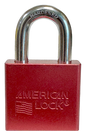 Alum Padlock 2" Body 1-1/8" Shackle Length 3/8" Shackle Diameter Red, Calgary 1