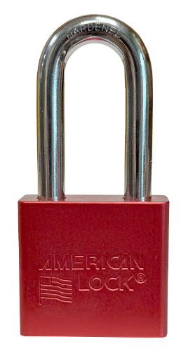 Alum Padlock 2" Body 2" Shackle Length 3/8" Shackle Diameter Red, Calgary 1