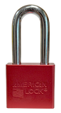 Alum Padlock 2" Body 2" Shackle Length 3/8" Shackle Diameter Red, Calgary 1