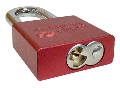 Alum Padlock 2" Body 2" Shackle Length 3/8" Shackle Diameter Red, Calgary 5
