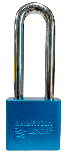 Alum Padlock 2" Body 3" Shackle Length 3/8" Shackle Diameter Blue Calgary 1