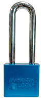 Alum Padlock 2" Body 3" Shackle Length 3/8" Shackle Diameter Blue Calgary 1