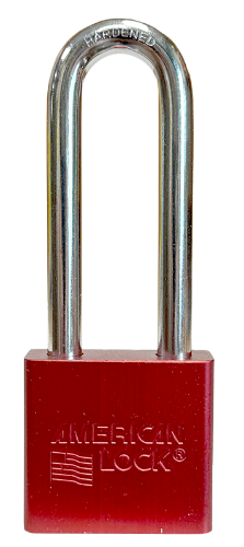 Alum Padlock 2" Body 3" Shackle Length 3/8" Shackle Diameter Red, Calgary 1