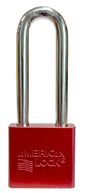 Alum Padlock 2" Body 3" Shackle Length 3/8" Shackle Diameter Red, Calgary 1