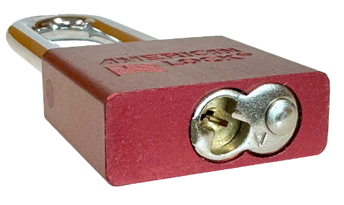 Alum Padlock 2" Body 3" Shackle Length 3/8" Shackle Diameter Red, Calgary 5