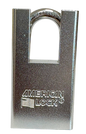 Solid Steel Shroud Padlock 1-3/4" Body 1-1/8" Shackle Length 5/16" Shackle Diameter, Calgary 1