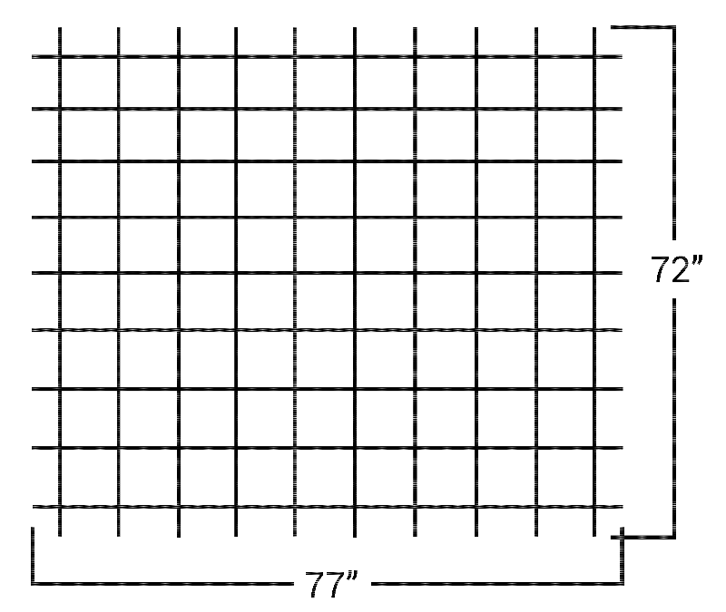 Fixed Commercial Window Bar Panel Size 77"W x 72"H, Black