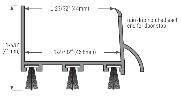 Residential 1-3/4" MoHair Box Sweep Sizing Chart Calgary