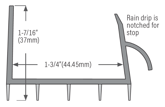 Residential white 1-3/4"x36" rubber fin door sweep Sizing Chart Calgary