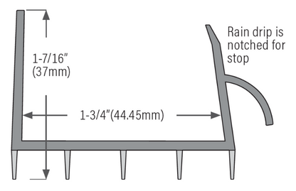 Residential white 1-3/4"x36" rubber fin door sweep Sizing Chart Calgary