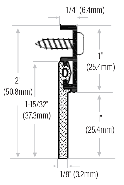 Sizing chart for the DS136C Weatherstrip Calgary