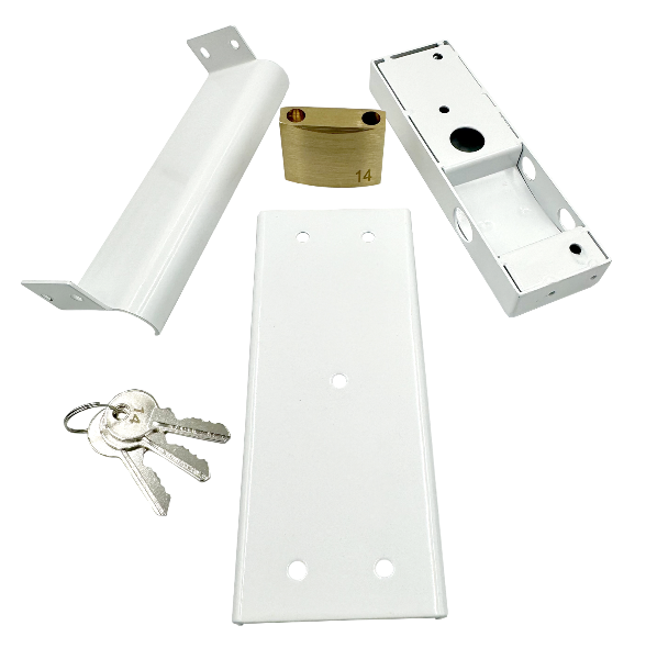 Expandable Gate Slam Lock, White 1