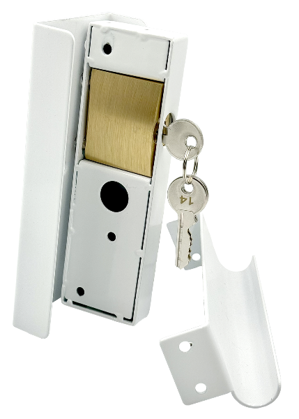 Expandable Gate Slam Lock, White 2