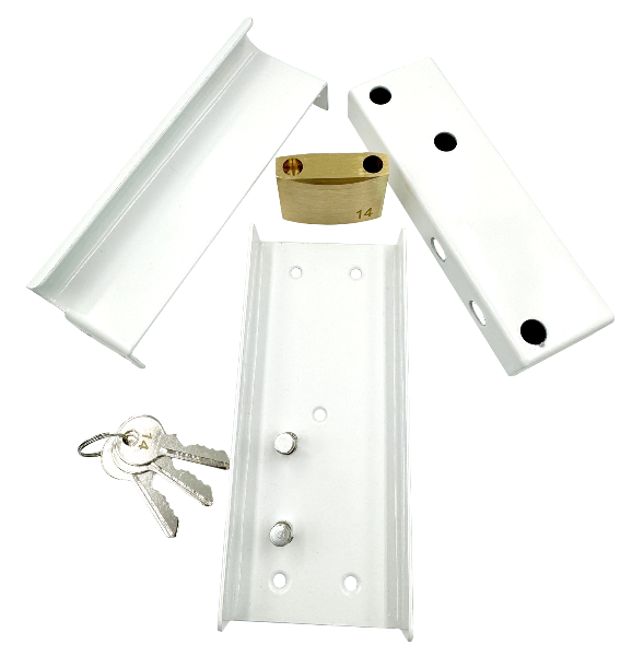 Expandable Gate Slam Lock, White 3