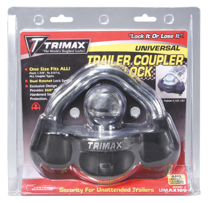 TRIMAX-073 Premium Universal Solid Hardened Steel Coupler Lock Calgary 3