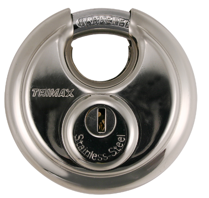 Stainless Steel 70mm Round Keyed Padlock Calgary 1