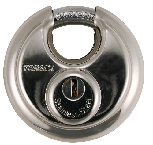 Stainless Steel 70mm Round Keyed Padlock Calgary 1