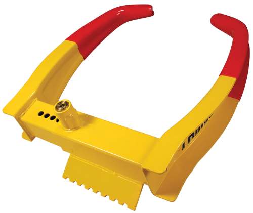 Deluxe Universal Wheel Chock Lock closed 6” Open 11.25” Reach 10.5” Calgary 1