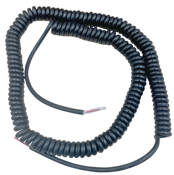 Black coil cord 2wire 18 gauge 20' extends & retracts as the garage door moves