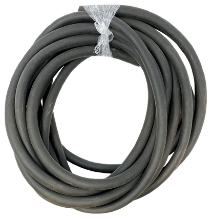 Commercial garage door pneumatic gum hose 1/2" installed in bottom u-rubber for use as a safety edge 1